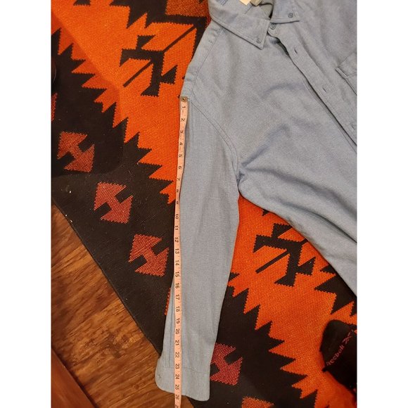 Old Navy Men's Super Soft Cotton Flannel Light Blue Slim Fit Shirt. Size Medium - Picture 10 of 11